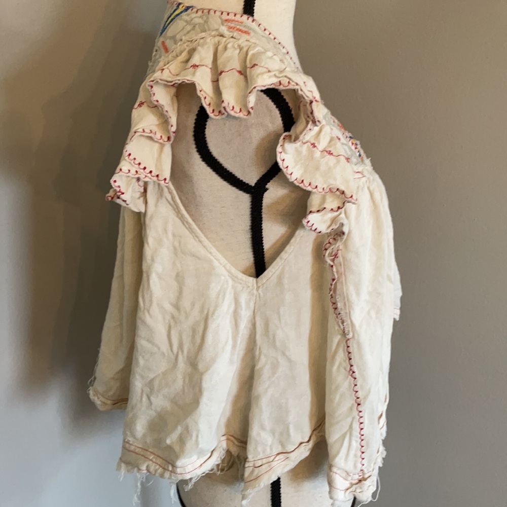 Free People boho top Free People Hailey Embroidered Top - Natural - Picture 7 of 13